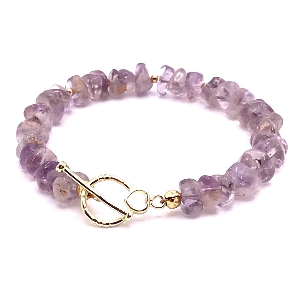 Ametrine Chip Gold Plated Toggle Bracelet